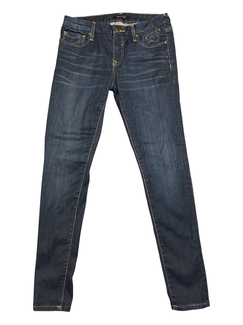 Vigoss Studio Dark Wash Skinny Jeans Mid Rise Size 7/8